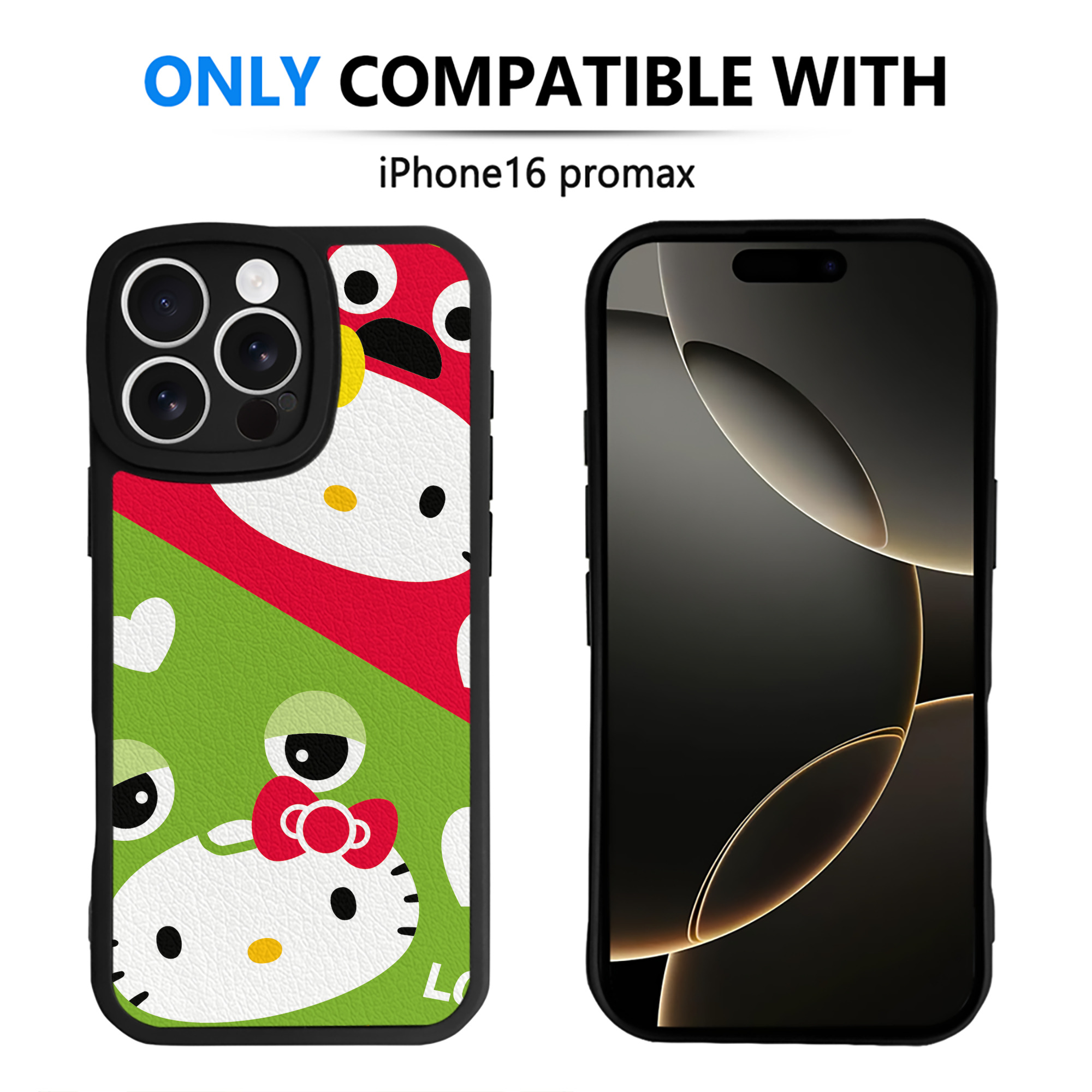 （画像用） Hello Kitty ハローキティ 【iPhone 16シリーズ対応】シリコンスマホケース（レザー調） 材質：シリコン